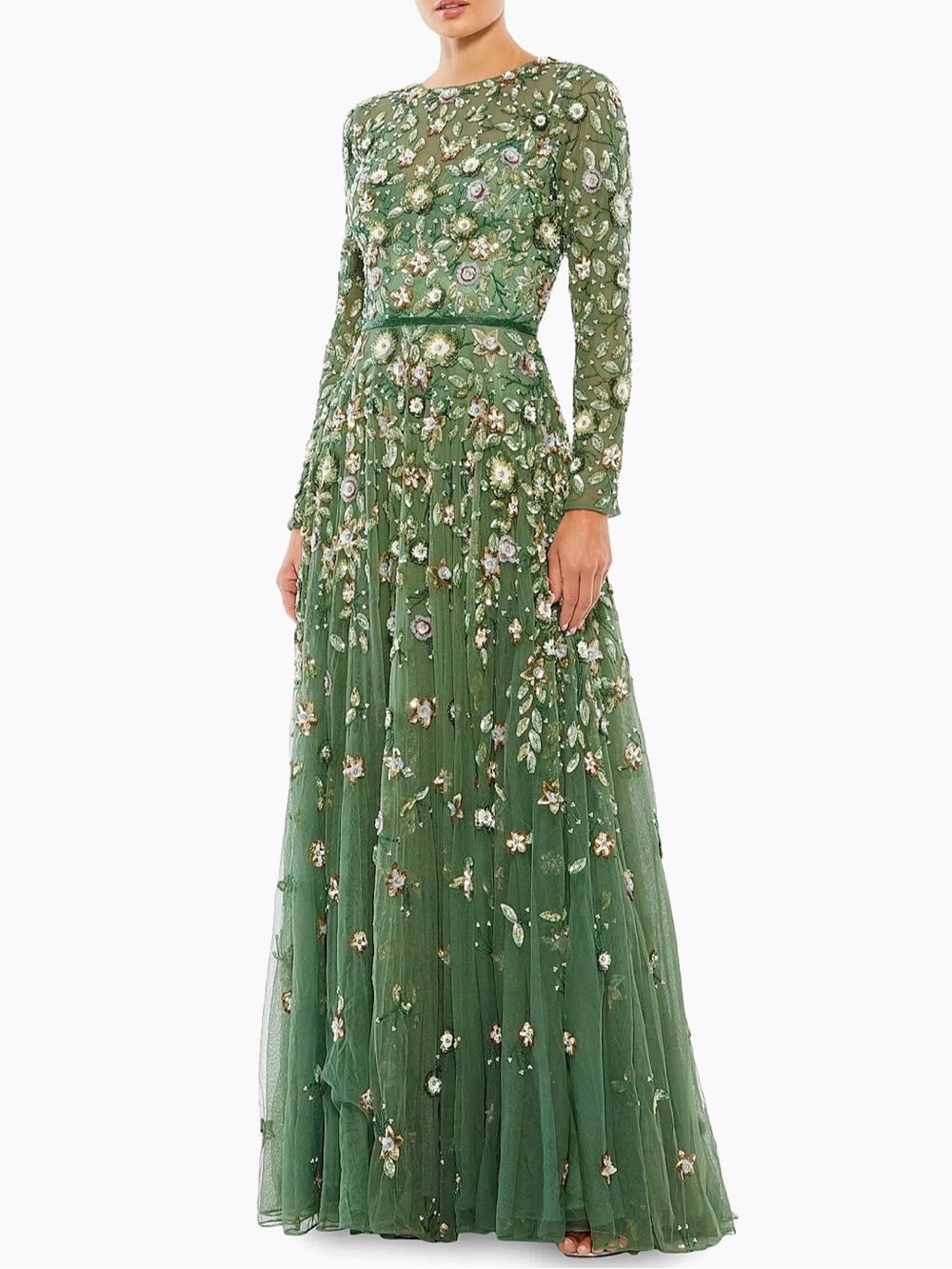 Mac Duggal New Embellished Long Sleeve Gown Size 12 $798.00
